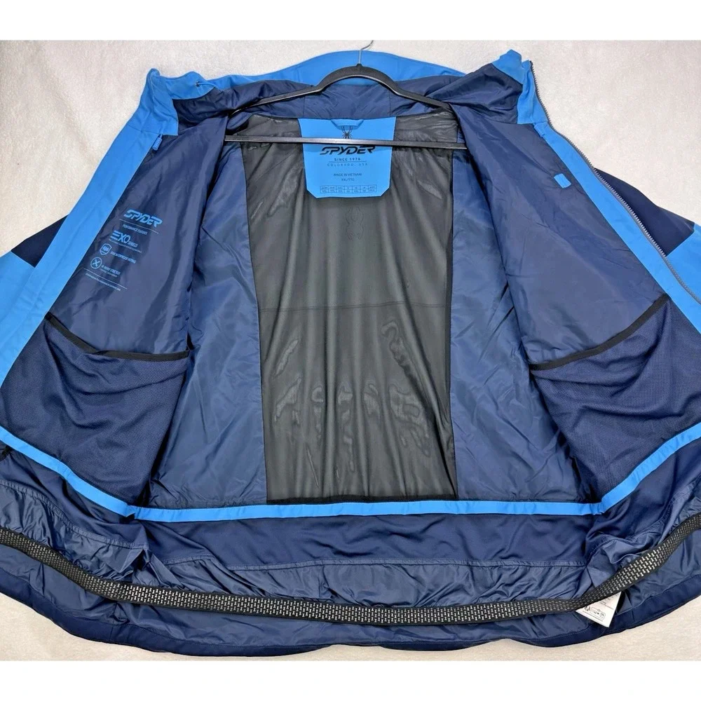 Spyder Contact Jacket Men‎ Blue 2XL 10K Waterproof Insulated Ski Snowboard